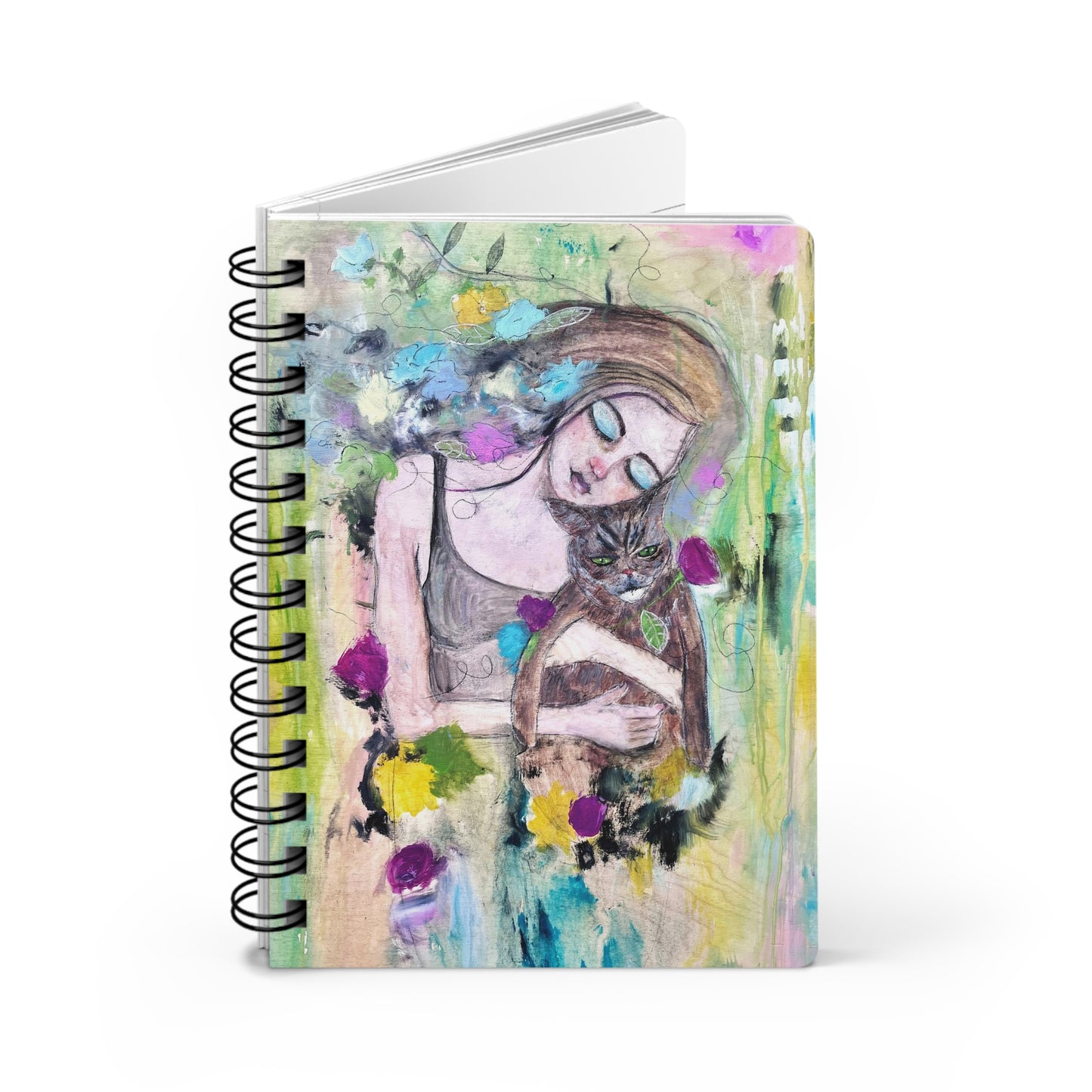 Lady & Cat Spiral Bound Journal
