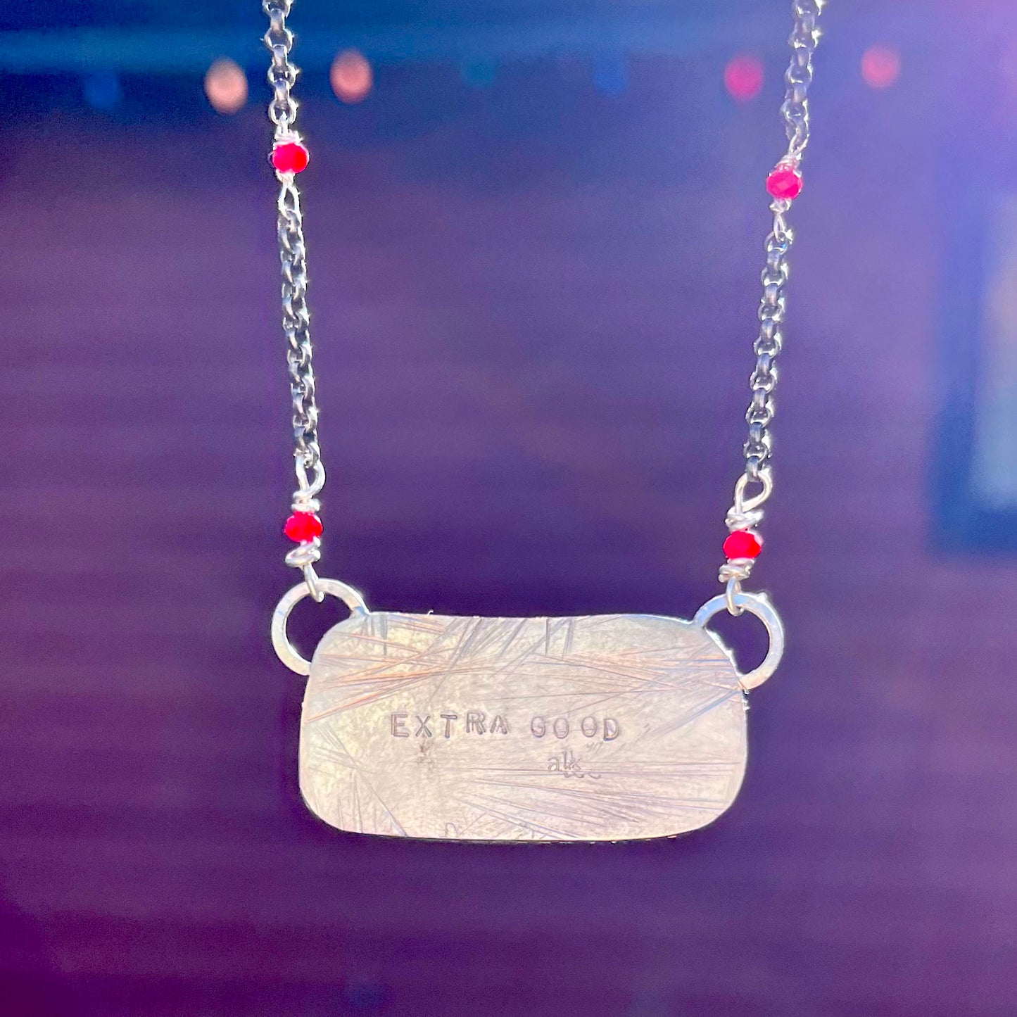 Jingle Festive Necklace, Sterling Silver, Vintage Tin