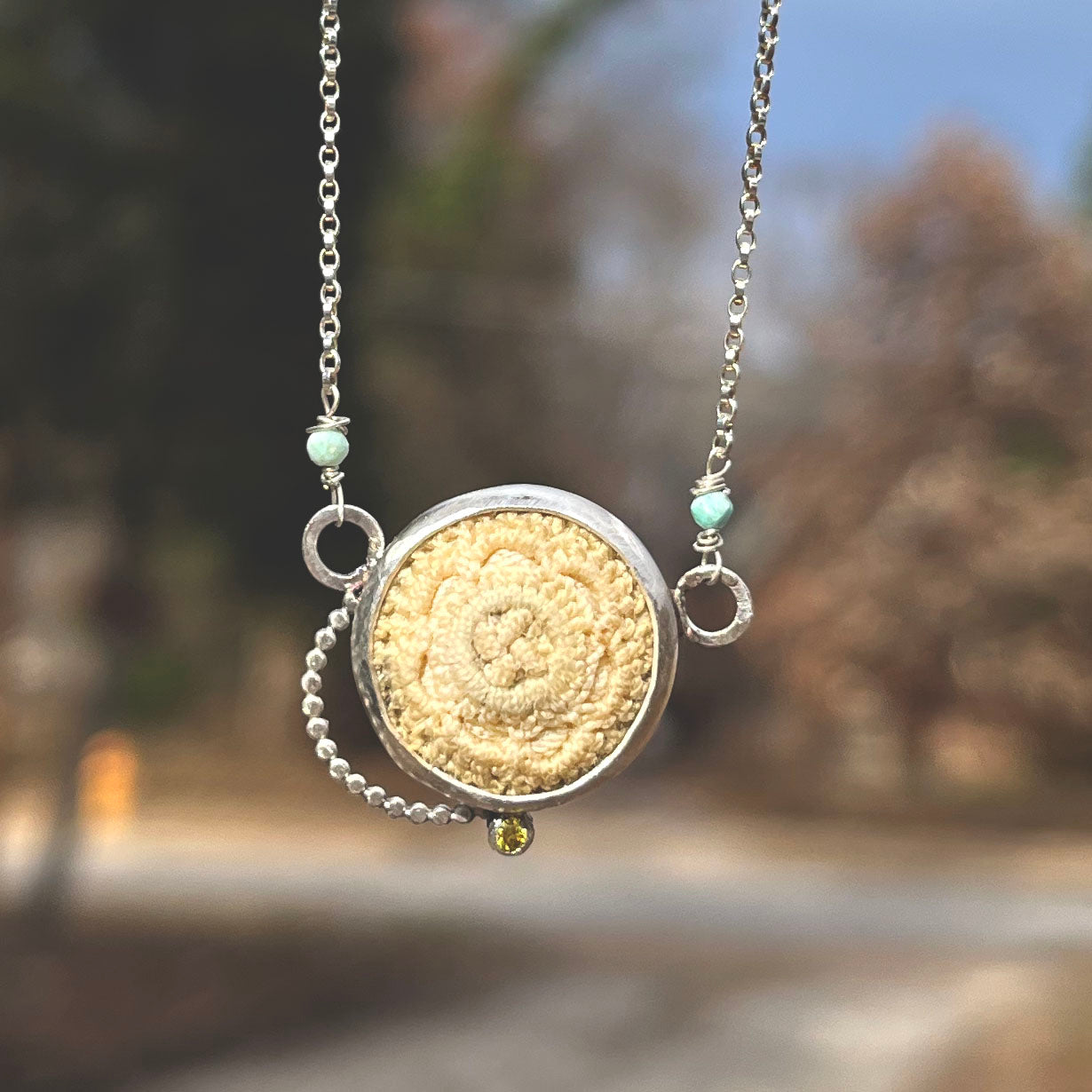 Crochet Button Necklace