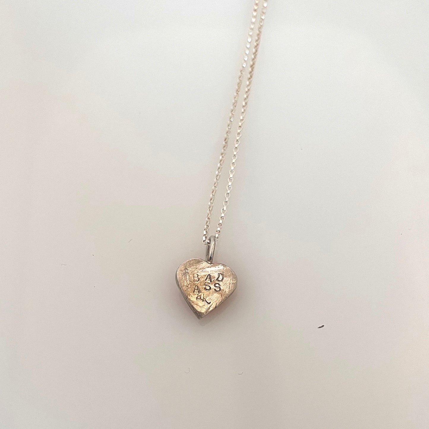 Pink Upcycled Candy Heart BADASS Necklace