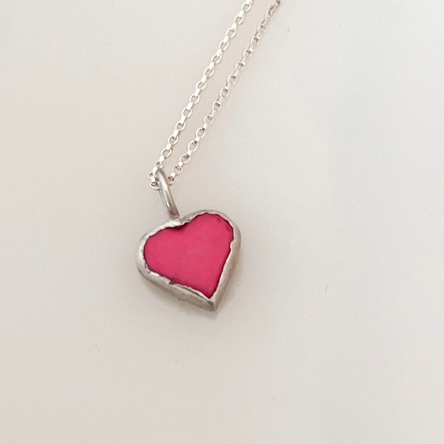 Pink Upcycled Candy Heart BADASS Necklace