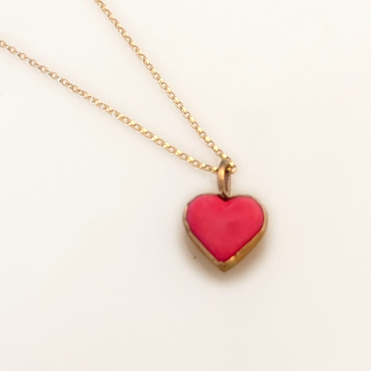 Pink Candy Heart Gold BE YOU Necklace
