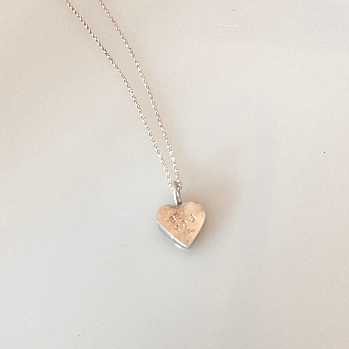 Upcycled Alternative Candy Heart Be You Necklace
