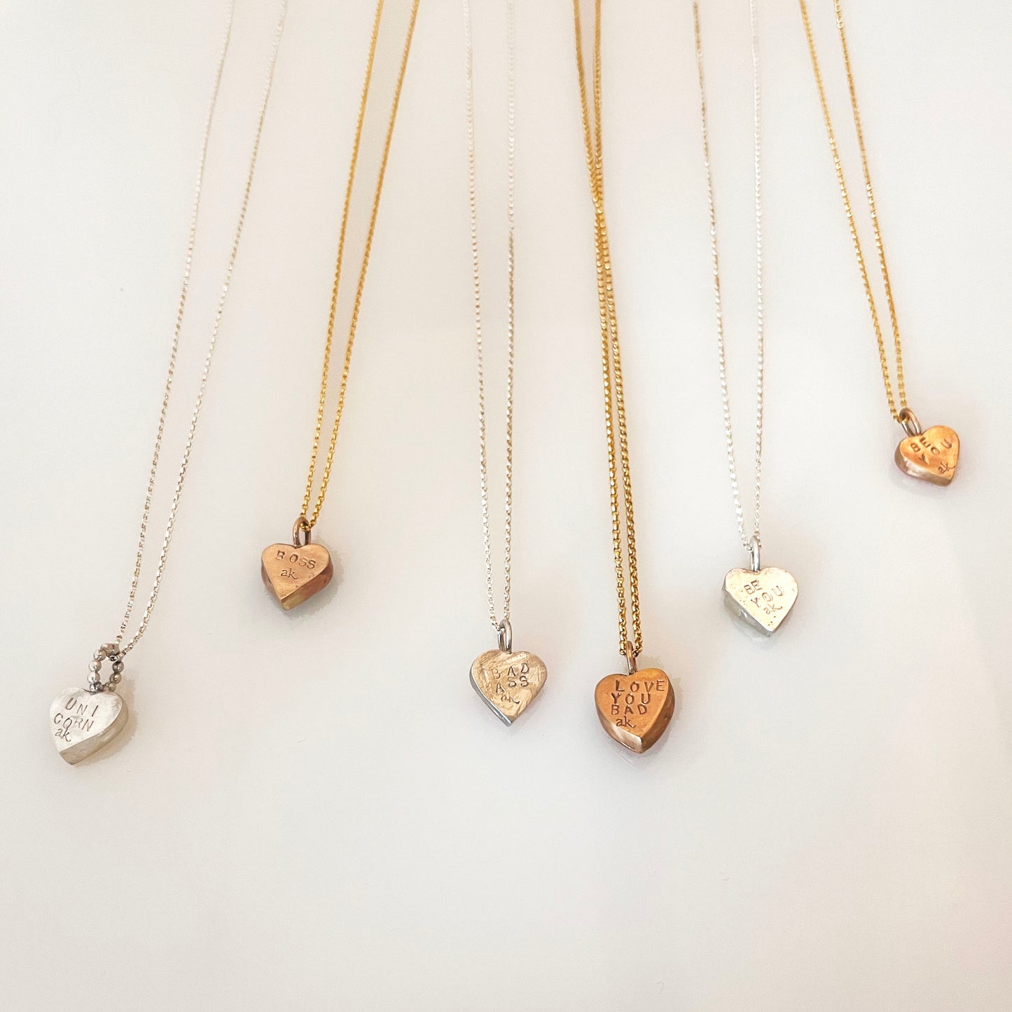 Pink Candy Heart Gold BE YOU Necklace
