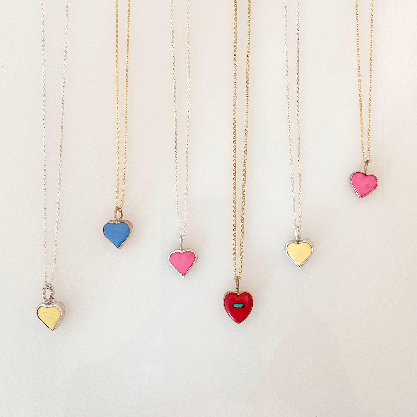 Upcycled Blue Vintage Candy Heart Necklace