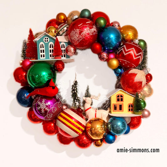 Vintage Ornaments Christmas Wreath