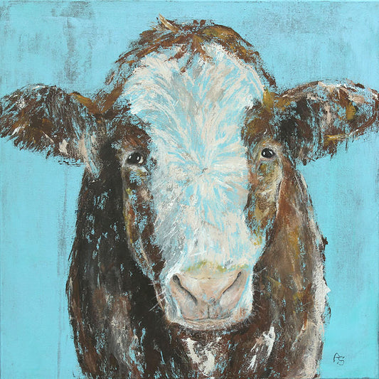 Blue Cow Print