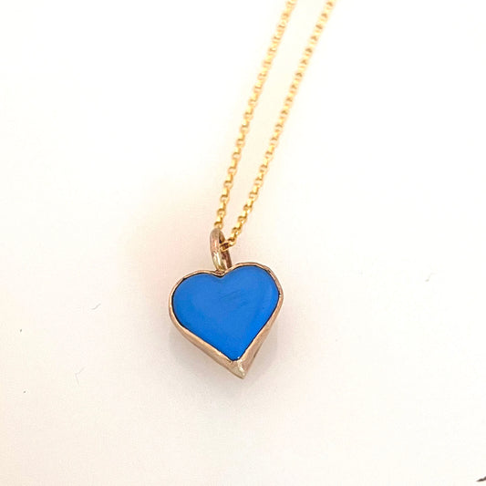 Upcycled Blue Vintage Candy Heart Necklace
