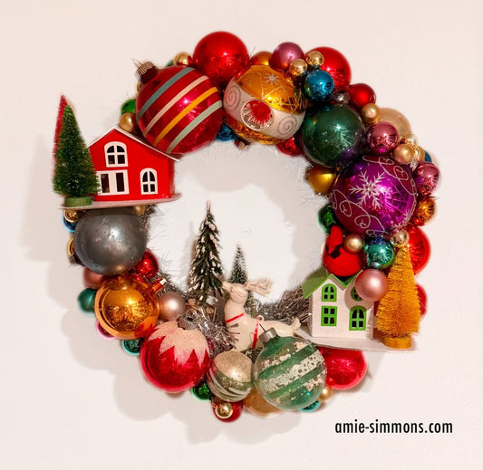 Vintage Ornaments Christmas Wreath