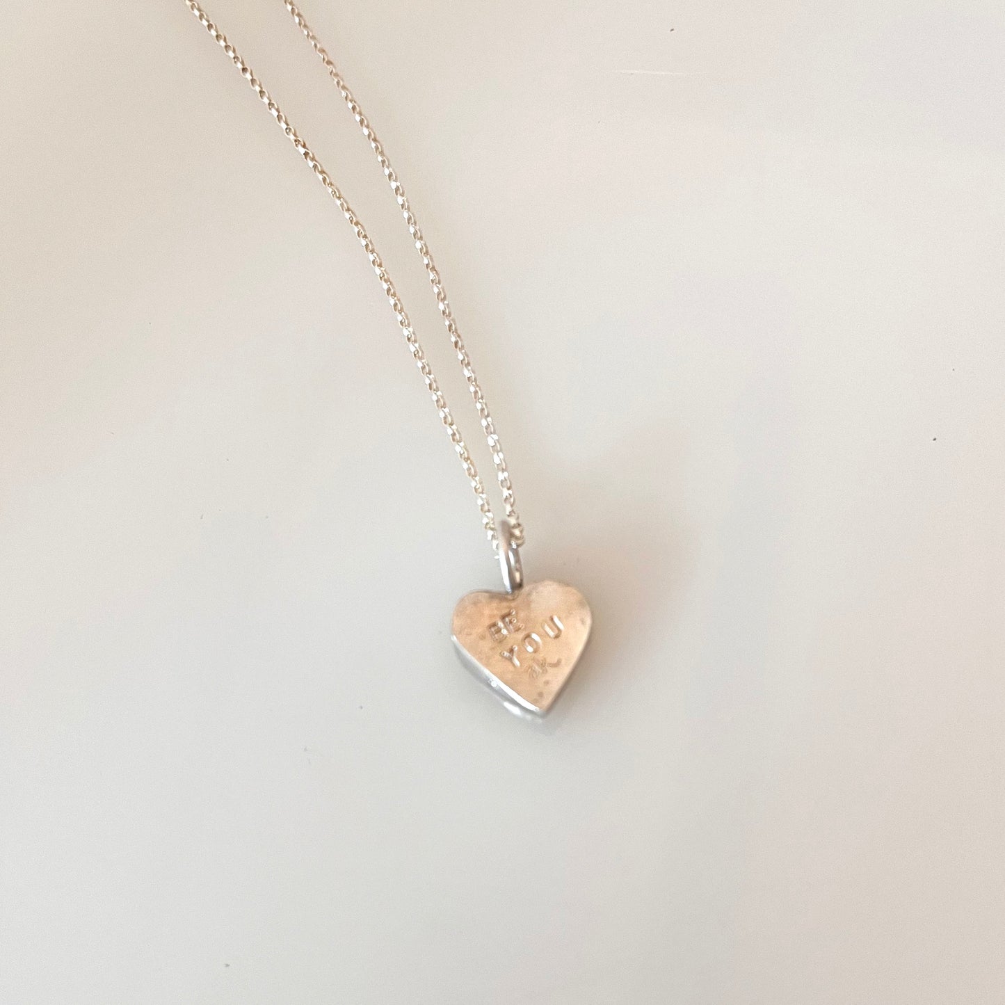 Upcycled Alternative Candy Heart Be You Necklace